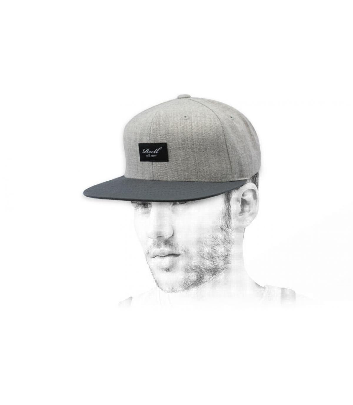 snapback grau meliert Reell Pitchout Cap heather light grey grey black